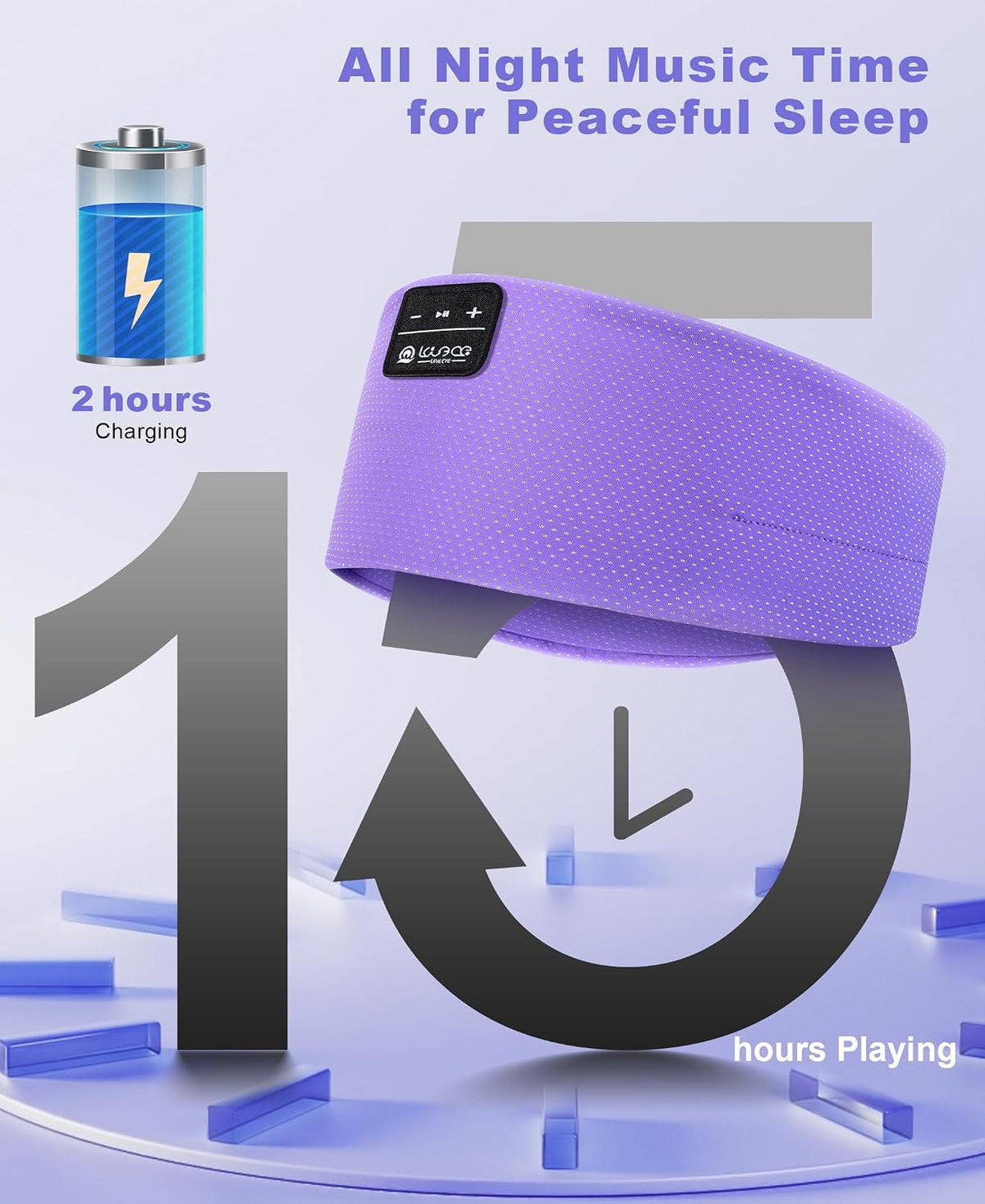 LOVE EYE Wireless Bluetooth 5.4 Sleep Headband Headphones for Side Sleeper