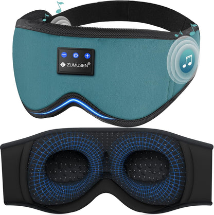 ZUMUSEN Bluetooth Sleep Headphones Mask with 3D Stereo Speakers