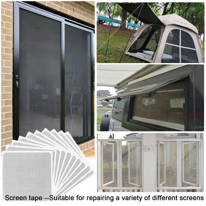 Black Window Screen Repair Tape（2" W×80" L） Strong Adhesive Screen Repair Tape Fiberglass Screen Tape Mesh Repair for Covering Windows or Doors Pet Mesh Cage Tears Holes