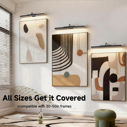 Picture Light for Wall, 12" Rechargeable Wireless Battery Operated Painting Lighting, Dimmable LED with Remote 3CCT for Wall Art Gallery Display (Black)