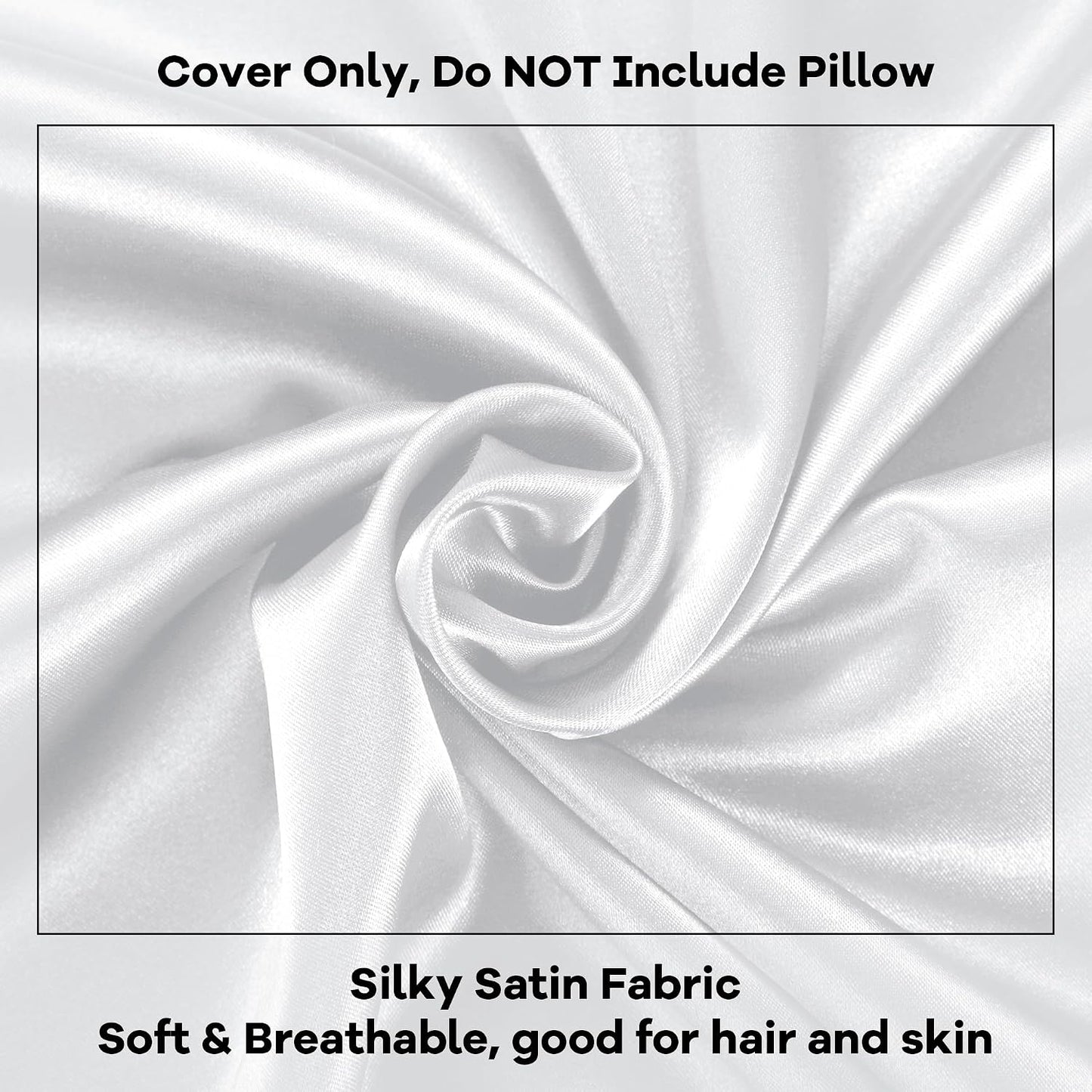 HOMBYS Satin Bed Wedge Pillow Cover Silky & Smooth Wedge Pillowcase 1 Pack 24x24x8, Soft & Breathable, Removable & Machine Washable-Zipper Design (Pillow Not Include), (Grey, 24"x24"x8")