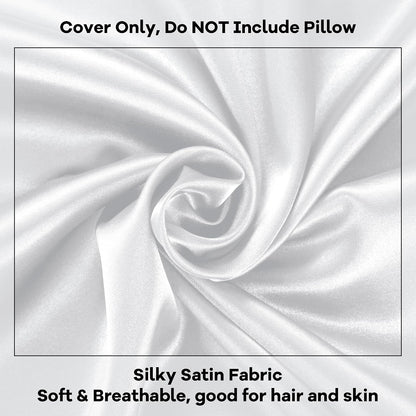 HOMBYS Satin Bed Wedge Pillow Cover Silky & Smooth Wedge Pillowcase 1 Pack 24x24x8, Soft & Breathable, Removable & Machine Washable-Zipper Design (Pillow Not Include), (Grey, 24"x24"x8")