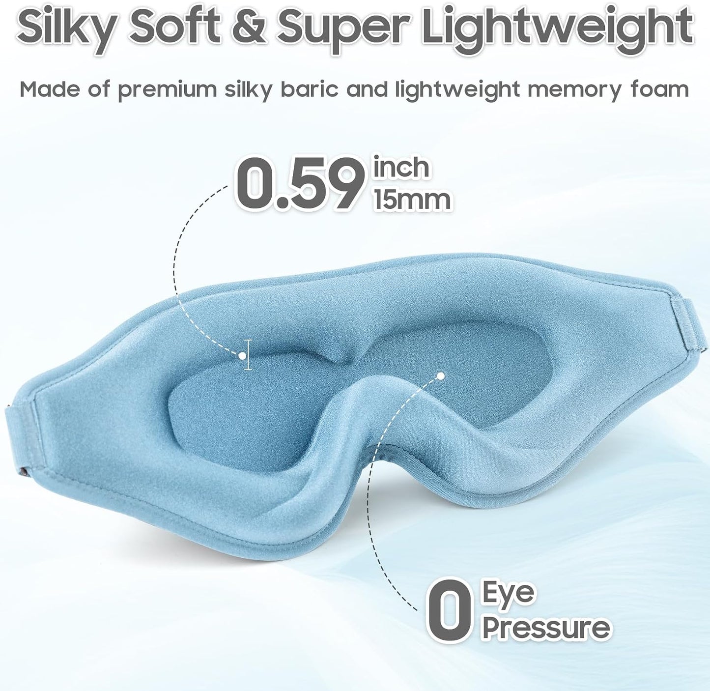 Sleep Mask - Total Blackout 3D Sleeping Mask, Super Lightweight & Silky Soft Eye Mask for Sleeping, Fully Adjustable Fit for Home, Office, Traveling, Meditation, Yoga, Pink, Mothers Day Gifts