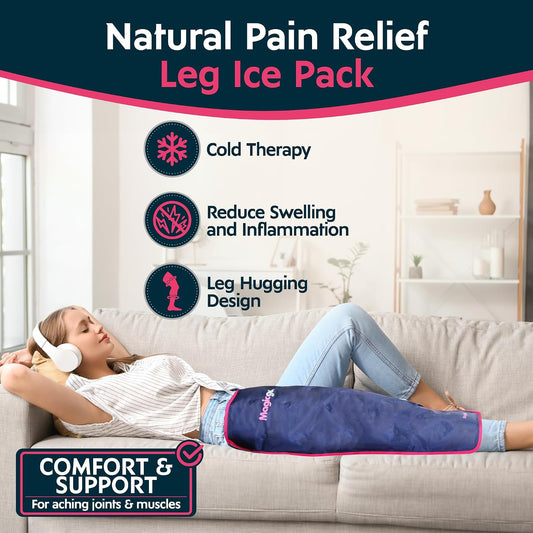 Magic Gel Leg Ice Pack - Professional Cold Therapy - Wrap Around Shin Ice Packs - Full Leg Ice Pack Wrap Around Entire Leg - Cool Down Your Legs Shins Hamstrings - Ice Packs Sleeve