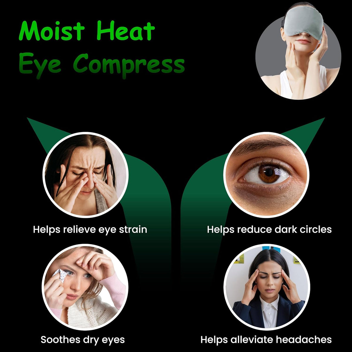 Eye Mask Set of 3 - Heated Eye Mask with Weighted Moist Warm Compress for Dry Eyes & Migraine - Cooling Eye Mask with Cold Compress for Irritated Eyes, Dry Eyes, Blepharitis, and Styes