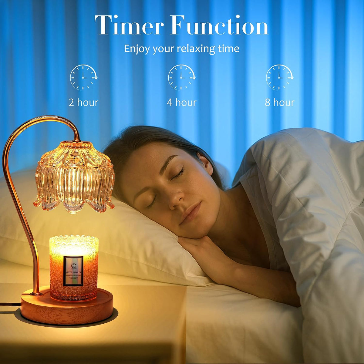 Flower Candle Warmer Lamp with Timer & Dimmer