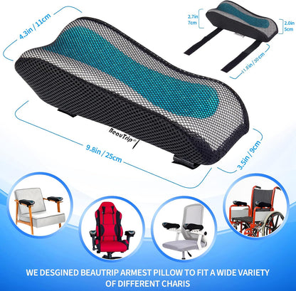 BEAUTRIP Ergonomic Armrest Pads- Office Chair Arm Rest Cover Pillow - Elbow Support Cushion for Computer, Gaming and Desk Chairs (Set of 2)