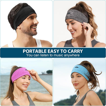 BORAYDA 2-Pack Bluetooth Headband, Bluetooth 5.4 Sleeping Headphones,18 Hours Play Time,HD Stereo, Built-in Microphone, Workout, Running, Sports, Men/Women Giftv