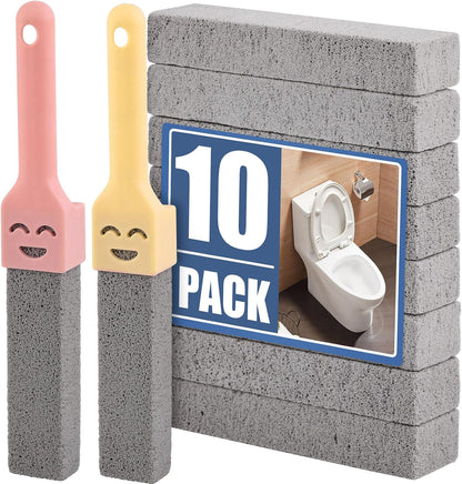 Navona 34 Pack Pumice Stone Scouring Sticks with 3 Universal Handles, Grey Pumice Stone for Cleaning Toilets, Bathrooms