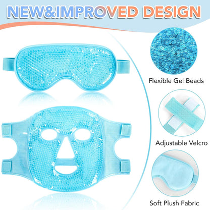 XPCARE Colding Ice Face Mask and Cooling Eye Mask for Puffy Eyes (Blue)
