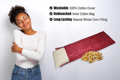 Microwavable Corn Filled Heating Pad and Cold Pack/Washable 100% Cotton Cover (Cross Hatch - Mint, 7.5in W x 11in L)