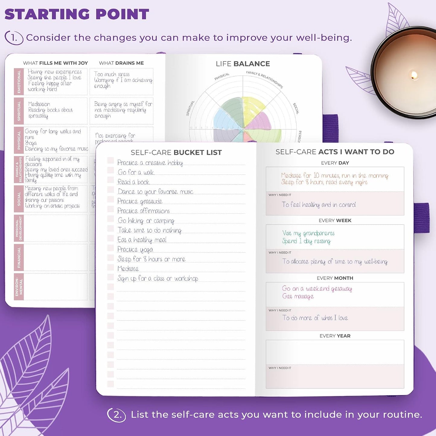 Clever Fox Self-Care Journal for Women, Daily Planner 5.8x8.3 Aquamarine | 3-month mental health journal, habit tracker, wellness journaling supplies for women & teen girls, gratitude & mood log