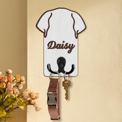 Dog Leash Holder Wall Mount, Pet Harness Hanger with Scrabble Letters, Dog Collar Organizer for Entryway, Memorial Cat Leash Holder for Wall, Pet Loss Gifts, Keepsake, Home Decor PF212-NAT