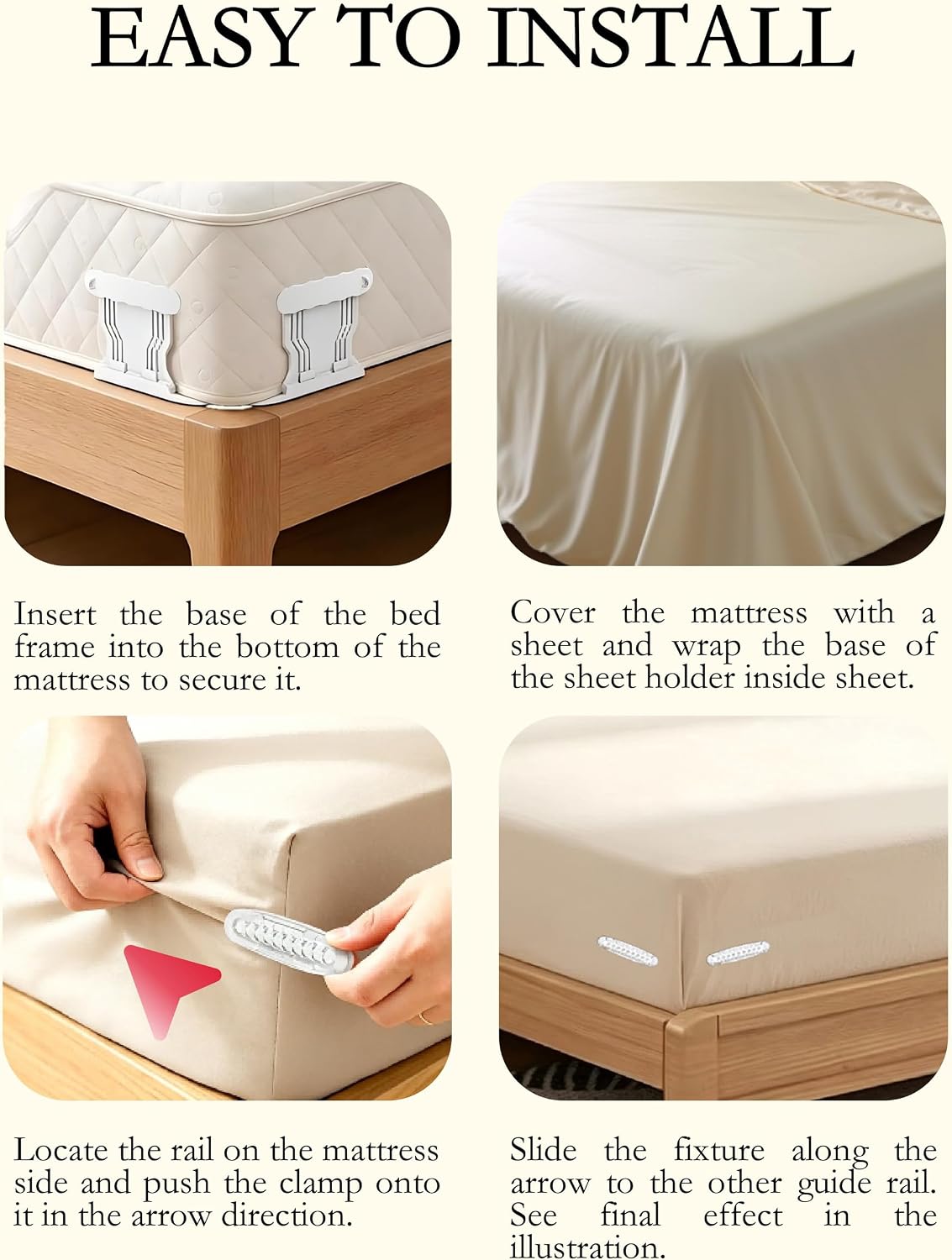 Bed Sheet Grippers 4pc Upgrade for Corners,NonSlip Heavy Duty Sheet Holders