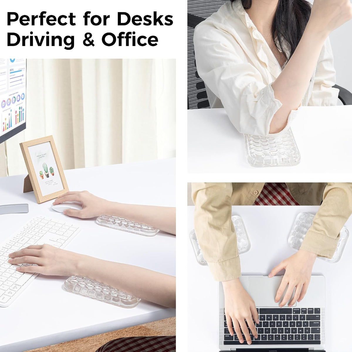 Ospelelf Ergonomic Elbow Pad, Gel Keyboard Wrist Rest Support for Office Desk Chair, Arm Wrist Pad for Typing Pain Relief
