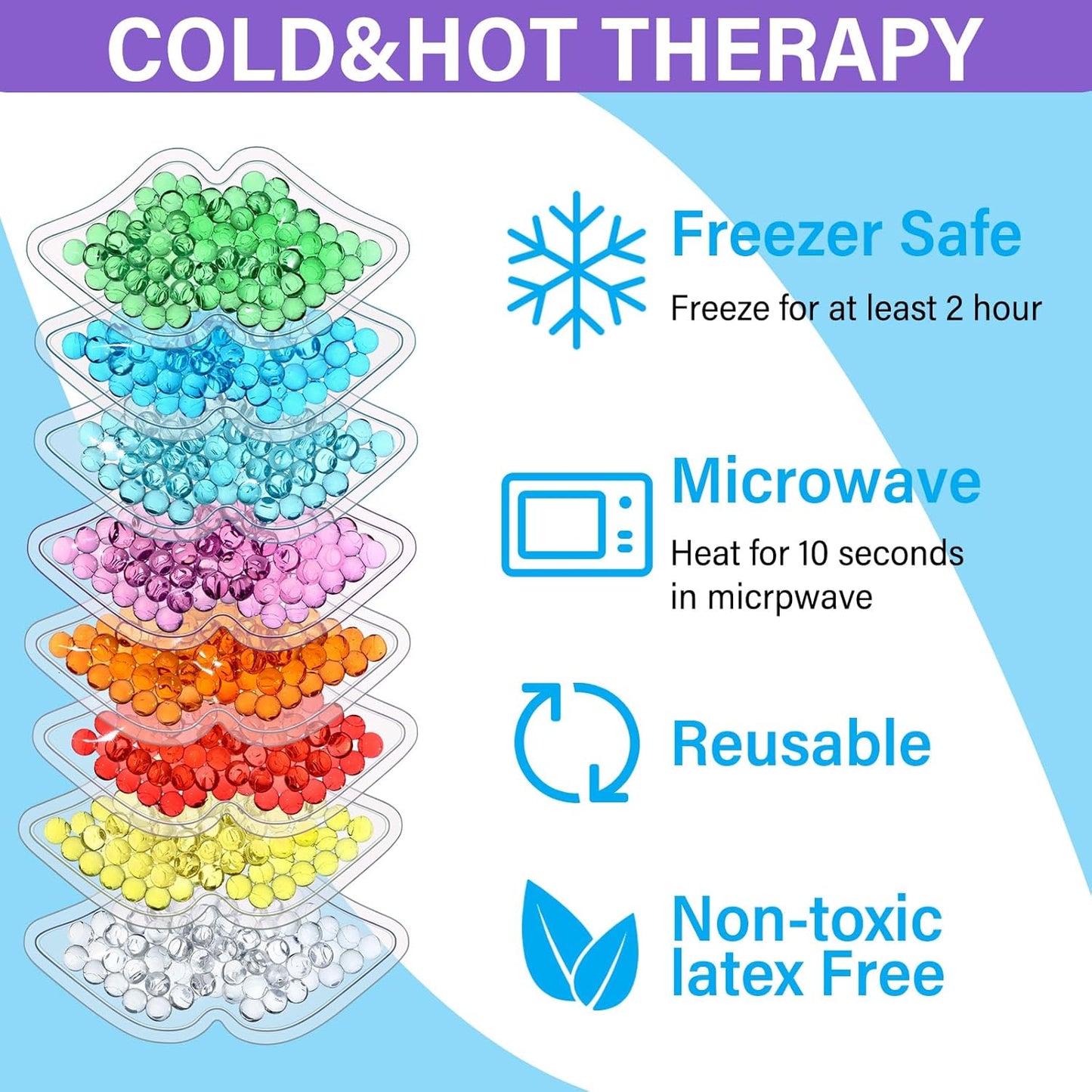 TrelaCo 80 PCS Mini Lip Ice Pack - Cold Compress Reusable Portable Gel Ice Pack Bulk for Relief Headaches, Toothaches, Tired, Eye Face Swelling, Relax