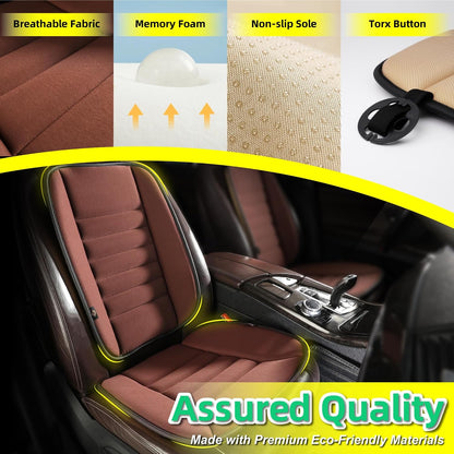 kingphenix Car Seat Cushion with Back Support Pillow, Memory Foam, Black | Memory Foam Car Cushion for Long Driving, Truck, Office Chair, Tailbone and Lower Back Support