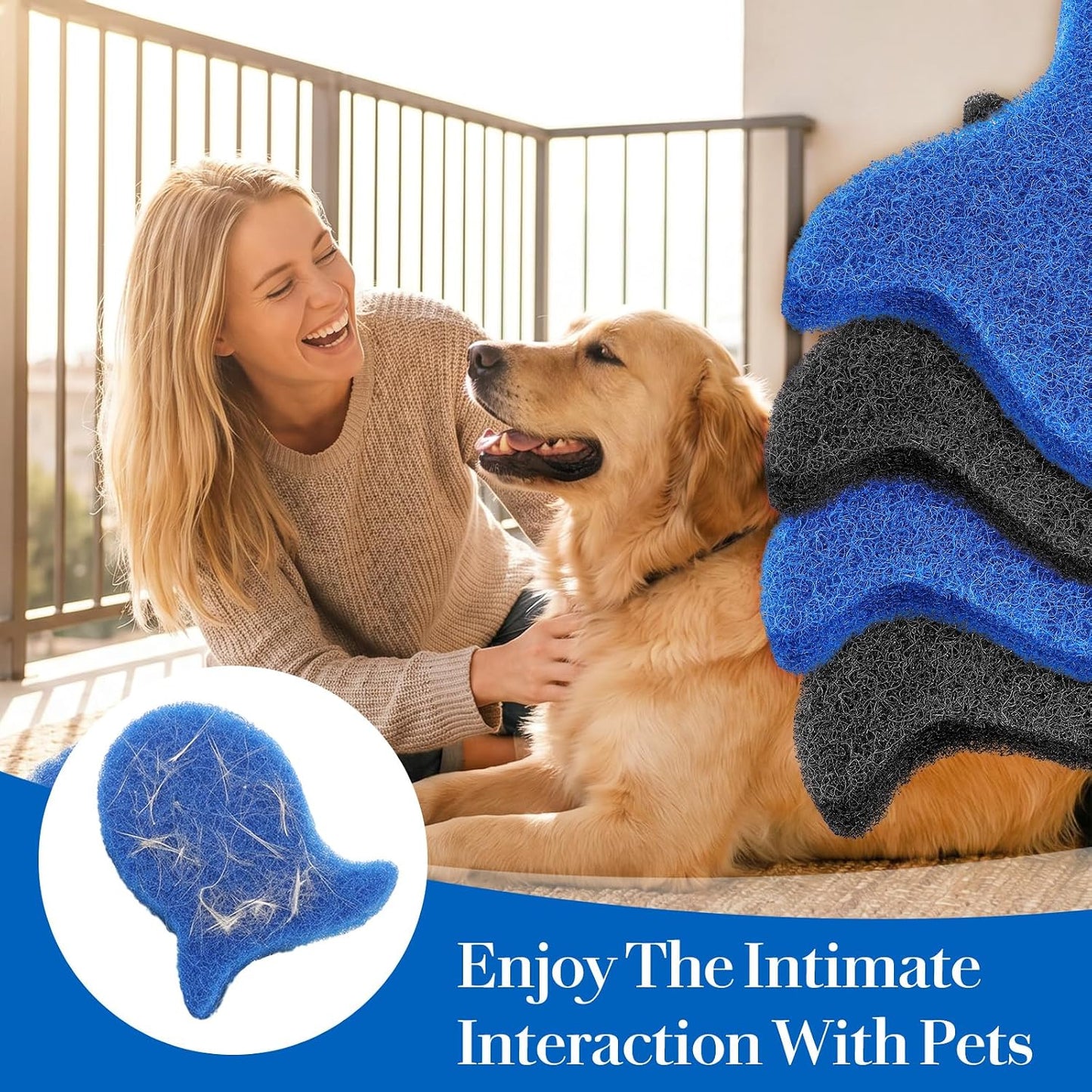 4 Pcs Pet Hair Remover for Laundry, Reusable Dog Cat Hair Catcher | Hair Catcher for Washer and Dryer, Effectively Removes Pet Fur Lint Dander from Clothes Bedding Eco-Friendly