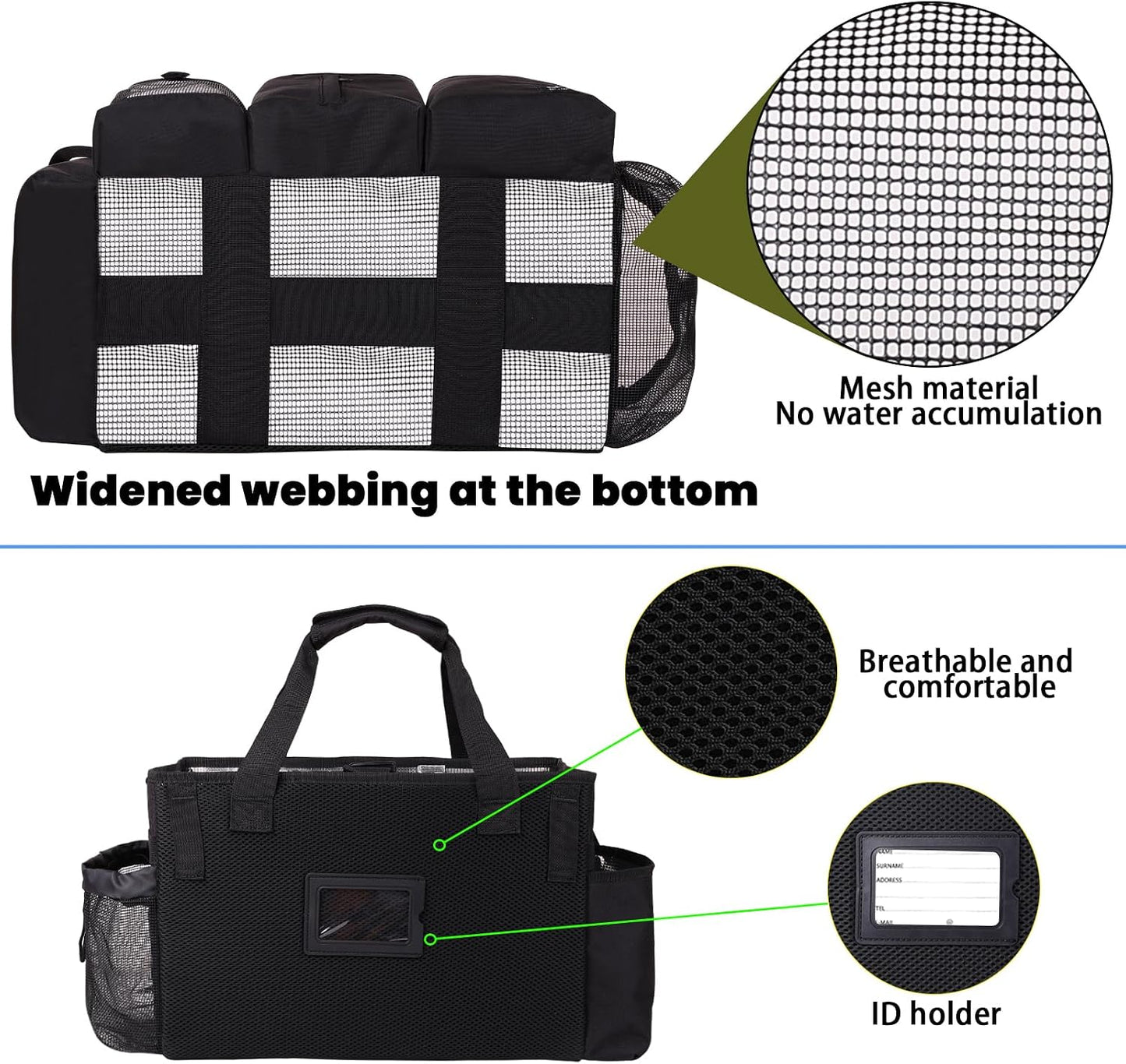 Large Cleaning Caddy Bag Built-in hard plastic sheet Aluminum foil lining | Waterproof nylon, aluminum foil lining, detachable dividers, dual straps for housekeepers
