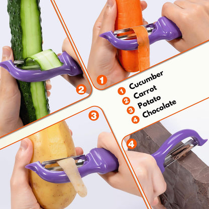 Rainspire Vegetable Peeler Potato Peelers for Kitchen, Sharp Stainless Steel Blades Veggie, Comfortable Handle Fruit Peeler, Carrot Peeler Apple Peeler Dishwasher Safe Black, 1-Pack