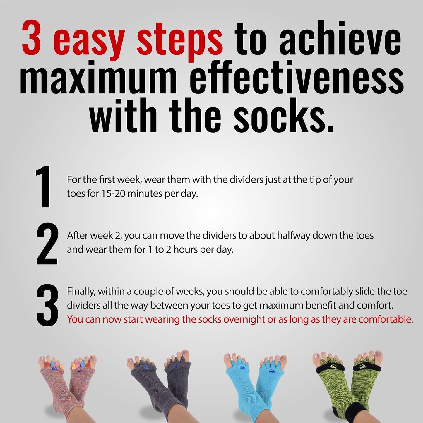 My Happy Feet Foot Alignment Socks with Toe Separators