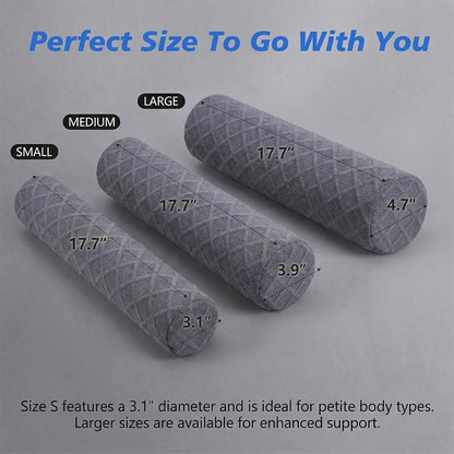 3.1" Small Neck Roll Memory Foam Pillow Cylinder,Detachable Cover | Neck Support Pillows for Sleeping,Comfortable Breathable,Round Bolster Pillow for Bed,Back ,Lumbar Leg and Yoga Pain Relief