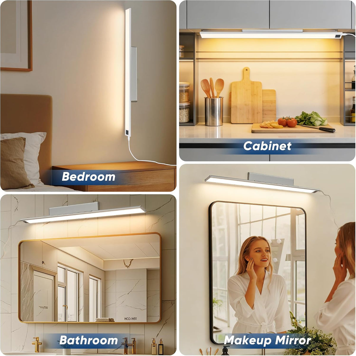 HEYAN 16inch Under Cabinet Lighting, Wall-Mounted Study Lights
