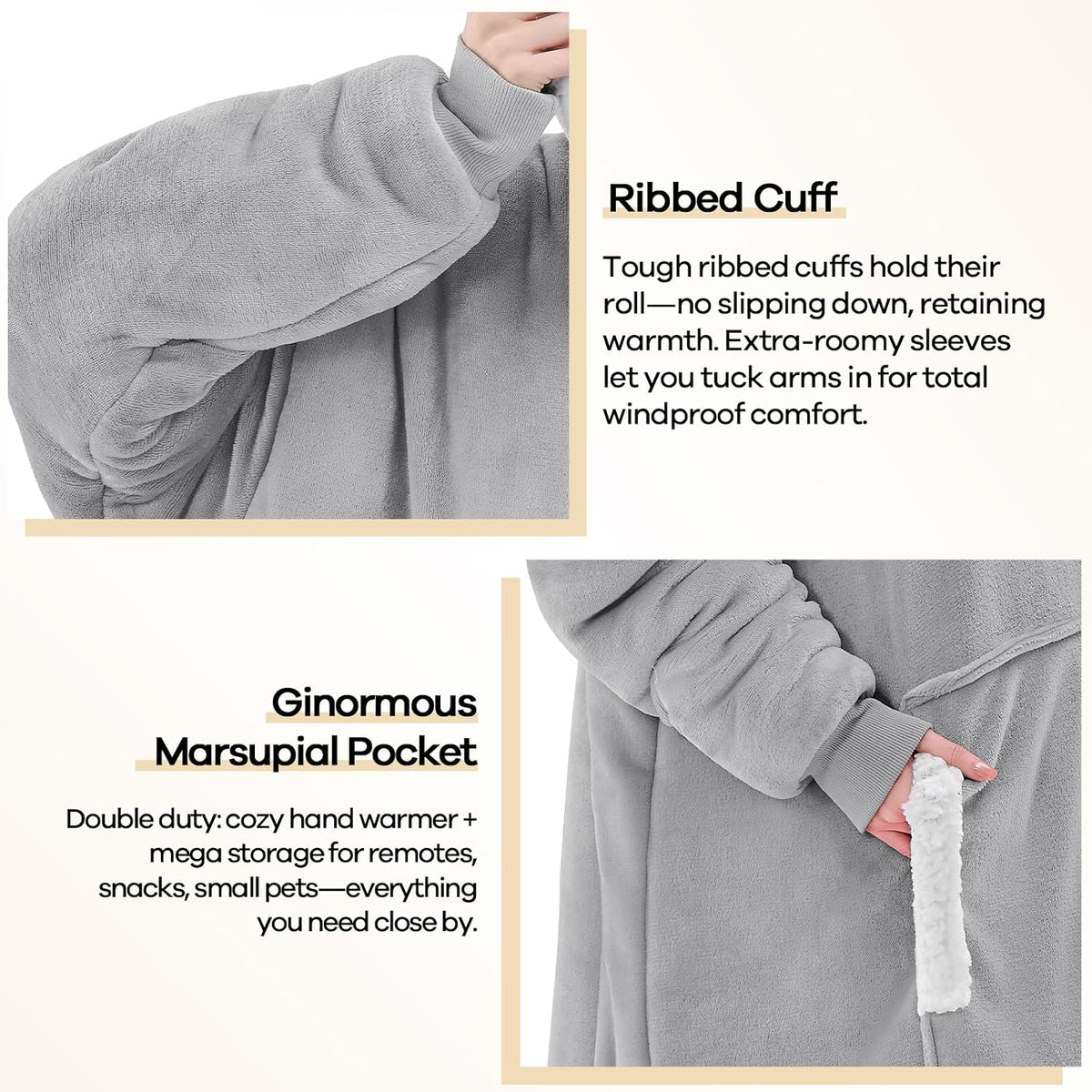 yescool Wearable Blanket Hoodie as Christmas Birthday Gifts for Women Mom - Colors B