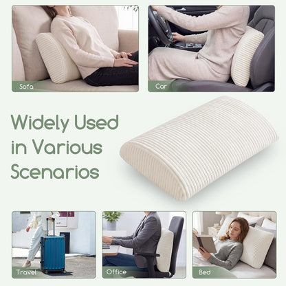 HIGOGOGO Lumbar Support Pillow for Recliner Chair/Accent Chair/Couch, Memory Foam Back Support Cushion for Elderly, Recliner Cushions for Back Rest, Pain Relief, Reading, Washable Cover, Brown