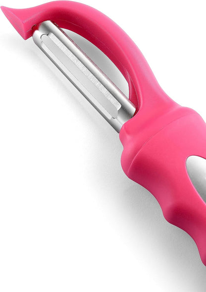 Spring Chef Swivel Potato Peeler for Kitchen w/ Soft Grip Handle, Mango | Premium Vegetable Peeler w/ Sharp Stainless Steel Blades, Multifunctional Food Peeler for Apple, Carrot, Cucumber, Fruit