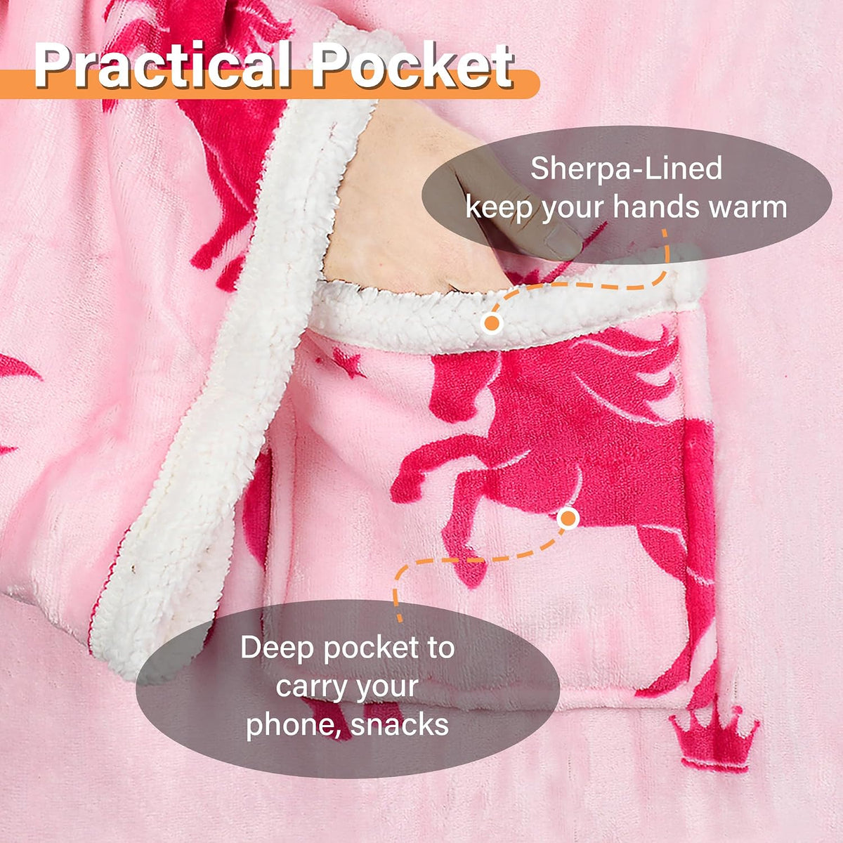 Catalonia Sherpa Wearable Blanket with Sleeves and Pocket for Adults