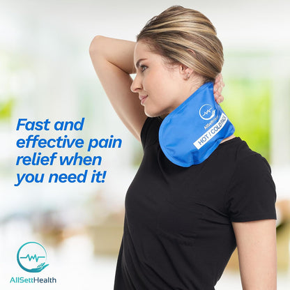Neck Ice Pack Wrap with 2 Reusable Gel Ice Packs, Flexible Ice Wrap for Neck, Shoulders, Knees, Wrists, Soft Cooling Towel Compress for Post Surgery, Tonsillectomy, Migraine, Sore Muscle Pain Relief