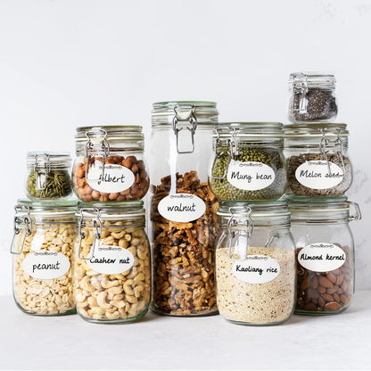 White 1-1/2" x 2-1/2" Dissolvable Labels for Food Containers 300 Stickers(1 Roll)