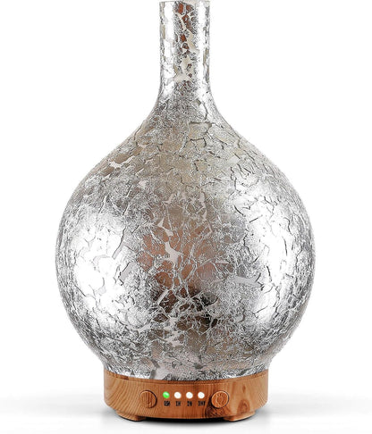 Porseme 150ml Essential Oil Diffuser Glass Color Changing Aroma Air Diffusers Aromatherapy Ultrasonic Cool Mist Humidifier 6 Running Hours Waterless Auto-Off for Sleeping, Yoga, Office, Spa (Ink)