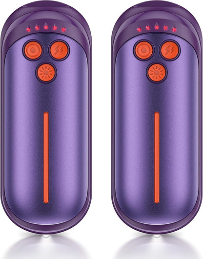 Rechargeable Hand Warmers 2 Pack, 6000mAh Electric Hand Warmer Rechargeable, 2 in 1 Portable Hand Warmers with AI Smart Chips, Outdoor, Hunting, Camping for Family for Christmas