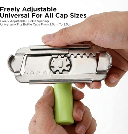 2Pcs Multi-Purpose Jar Opener, Non-Slip Bottle Opener for Weak Hands Seniors, 5-in-1 Can Opener for Pull-Tab Cans, Beer Bottles, Twist Off Caps & Jars