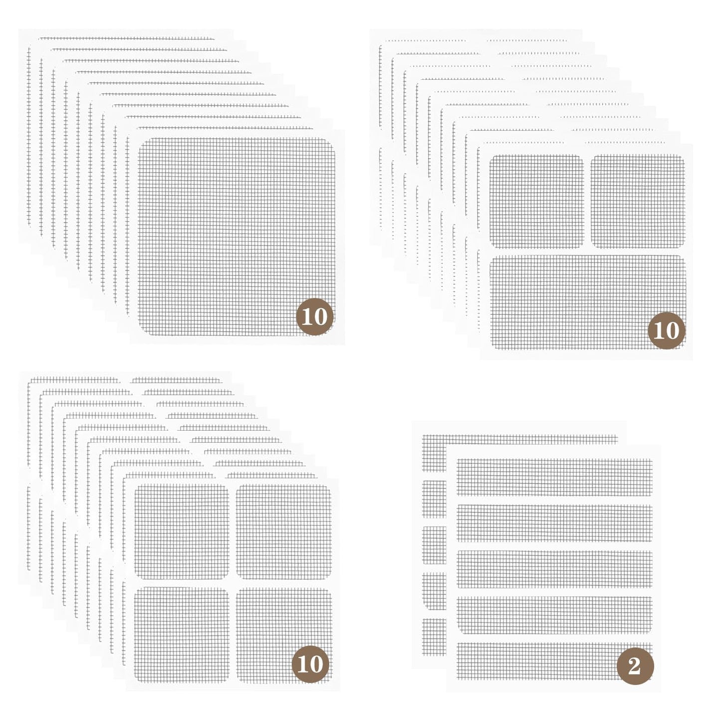 16 Sheets Window Screen Patches Repair Kit Black 4 Sizes Window Screen Repair Kit for Mesh Screen Door High-Strength Adhesive Fiberglass Quick Screen Repair Tape (Black 16Pcs)