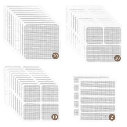 16 Sheets Window Screen Patches Repair Kit Black 4 Sizes Window Screen Repair Kit for Mesh Screen Door High-Strength Adhesive Fiberglass Quick Screen Repair Tape (Black 16Pcs)