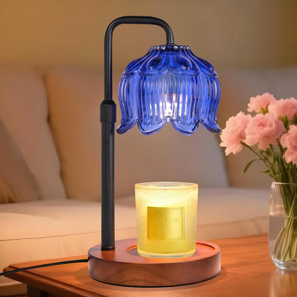 XJZJY Pink Flower Candle Warmer Lamp with Timer, Birthday Gifts for Women