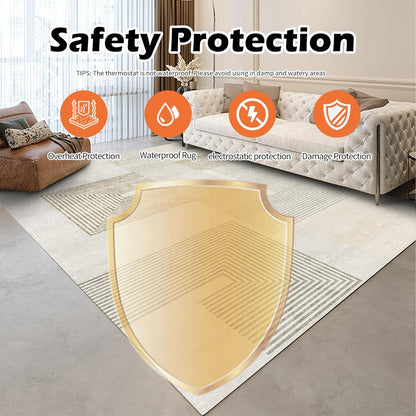 Electric Heated Carpet 35x55in Soft Plush Heating Rug 450W CX | Instant Warmth in 30s, 60 Heat Levels 12h Timer, Energy Efficient Safety Protection Ideal for Home Office Playroom 120V