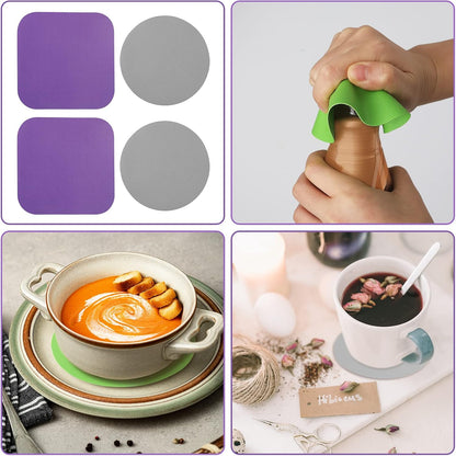 LUTER 4pcs Jar Opener Gripper Pad for Seniors with Weak Hands, Rubber | Multi-function Silicone Bottle Opener Lid Cap Rubber Gripper Pads Kitchen Coasters Gadgets, Light Blue, Green