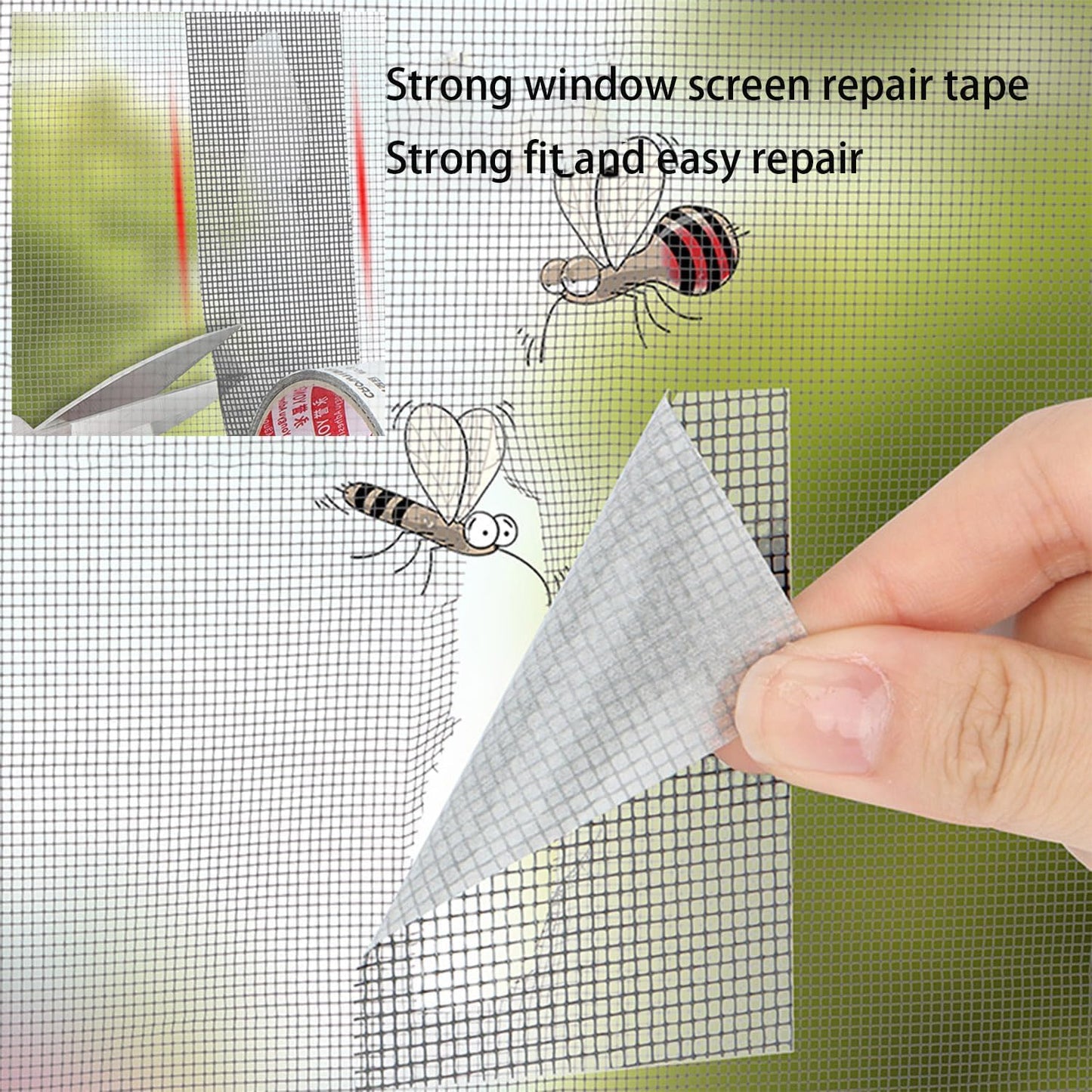 2026 New Strong Adhesive Screen Repair Tape, Screen Repair Kit Window Screen Repair Tape, Fiberglass Screen Tape Mesh Repair Suitable (5cm x 200cm) for mesh Doors and Windows Gray