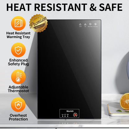 Electric Warming Tray,Extralong 47"x12",Tempered Glass Warming Mat for Food