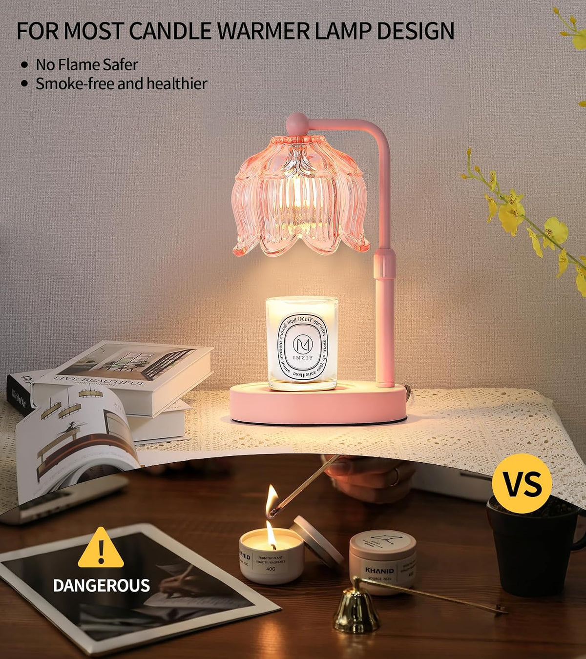 MEXISUE Candle Warmer Lamp with Timer, Bird Candle Warmer Lamp with Jar Candles,Wax Melt Warmer for Housewarming Gift, Birthday Mother's Day Valentines Gifts for Women,Mom,Sister,Bedroom Decor