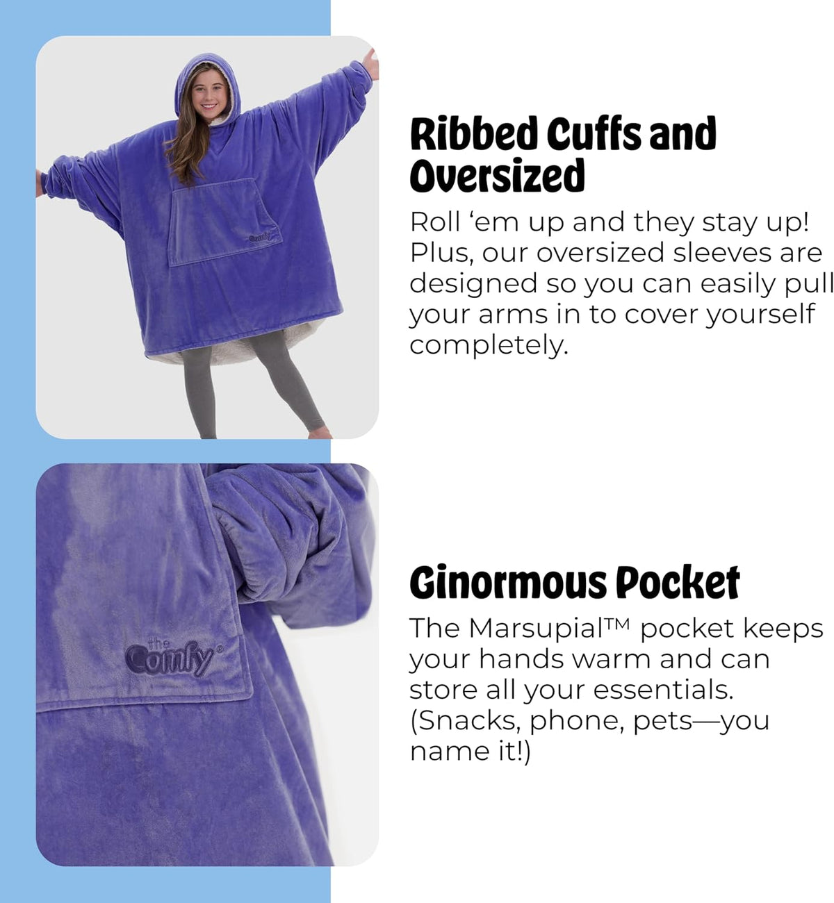 THE COMFY Original | Shark Tank | Patented | Sherpa Wearable Blanket Hoodie