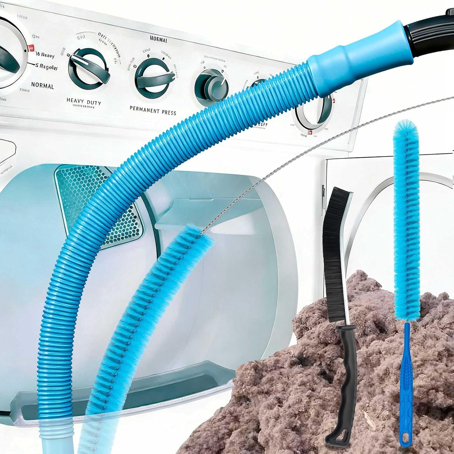 Dryer Vent Cleaner Kit Vacuum Hose Attachment Lint Brush Cleaning Tool