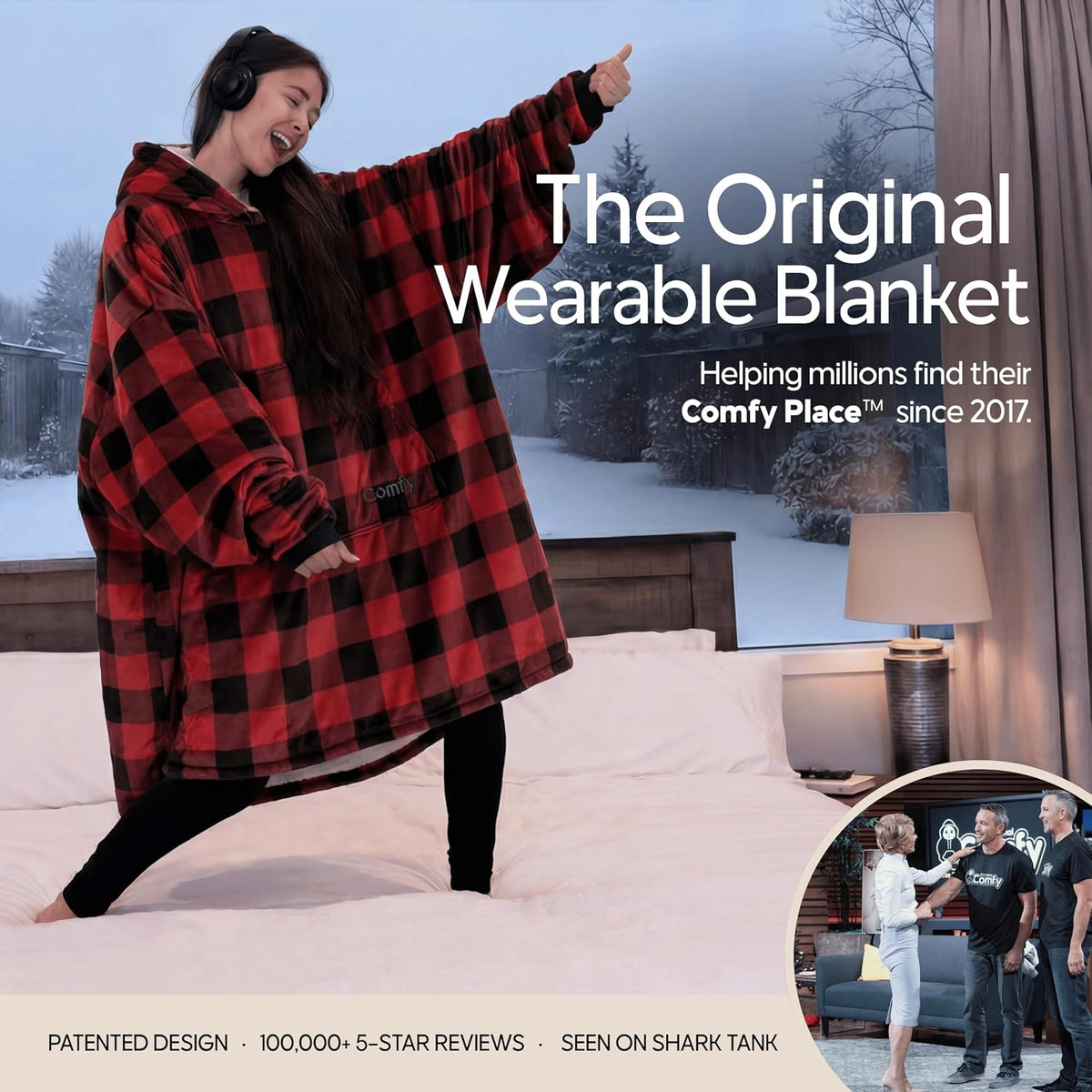 THE COMFY Original | Shark Tank | Patented | Sherpa Wearable Blanket Hoodie