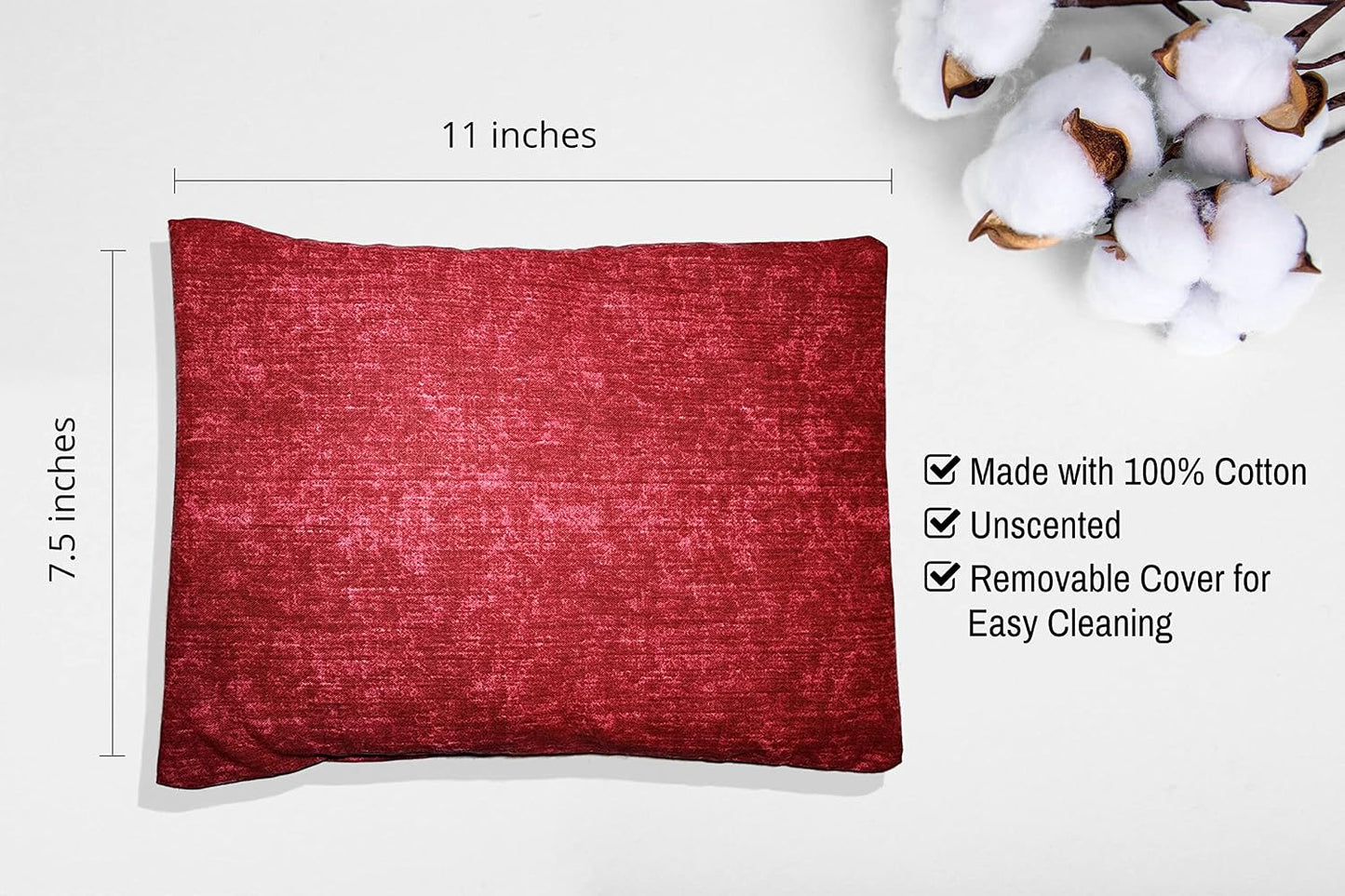 Microwavable Corn Filled Heating Pad and Cold Pack/Washable 100% Cotton Cover (Cross Hatch - Mint, 7.5in W x 11in L)