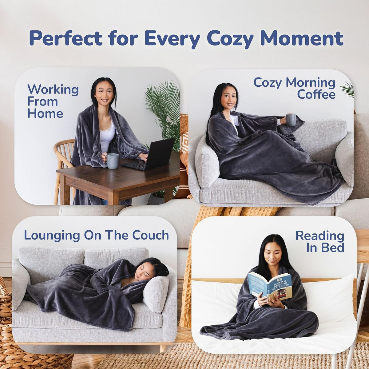 Super Blanky Wearable Blankets for Women & Men, Dorm Room Essentials, Gift for Her, Gifts for Women, Wife Birthday Gift Ideas