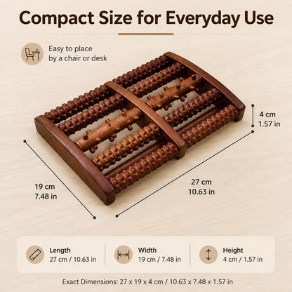 Wooden Foot Massager for Plantar Fasciitis Relief, Ergonomic Foot Roller for Muscle Relaxation, Circulation & Acupressure, Sturdy Wood Frame Massage Roller 10.63 x 7.48 x 1.57 in (Style 2)